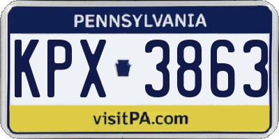 PA license plate KPX3863