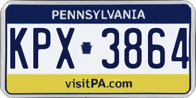 PA license plate KPX3864