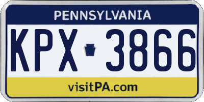 PA license plate KPX3866