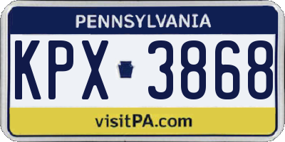 PA license plate KPX3868