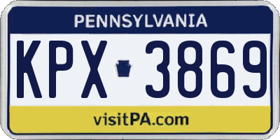PA license plate KPX3869