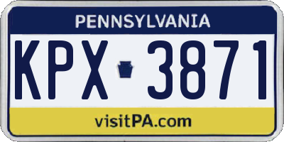 PA license plate KPX3871