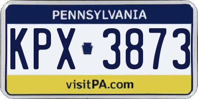 PA license plate KPX3873