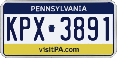 PA license plate KPX3891