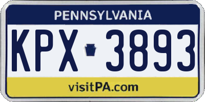 PA license plate KPX3893