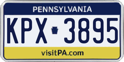 PA license plate KPX3895