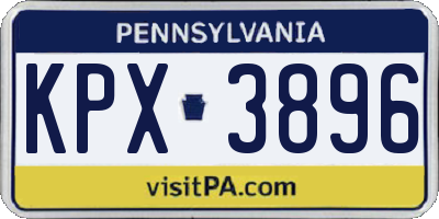 PA license plate KPX3896