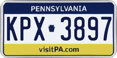 PA license plate KPX3897