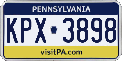 PA license plate KPX3898