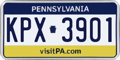 PA license plate KPX3901