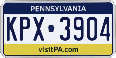 PA license plate KPX3904