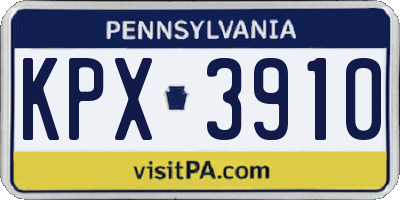 PA license plate KPX3910