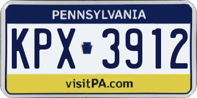 PA license plate KPX3912