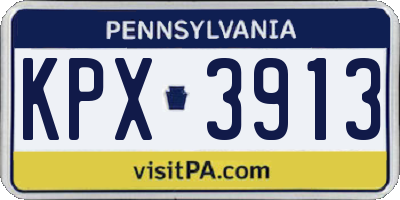 PA license plate KPX3913