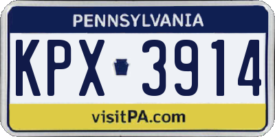 PA license plate KPX3914