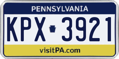 PA license plate KPX3921