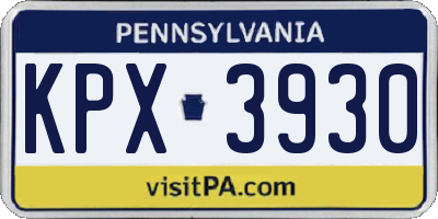 PA license plate KPX3930