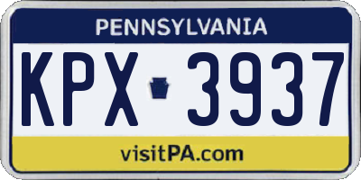 PA license plate KPX3937