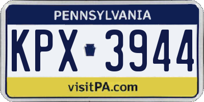 PA license plate KPX3944