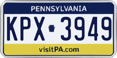 PA license plate KPX3949