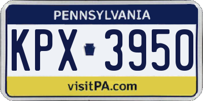 PA license plate KPX3950
