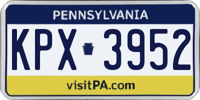 PA license plate KPX3952