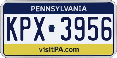 PA license plate KPX3956