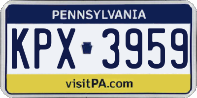 PA license plate KPX3959