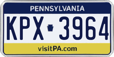 PA license plate KPX3964