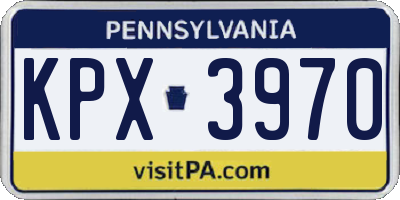 PA license plate KPX3970