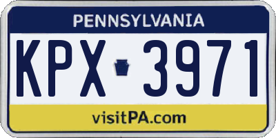 PA license plate KPX3971