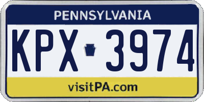 PA license plate KPX3974