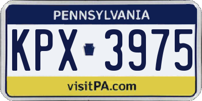 PA license plate KPX3975