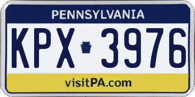 PA license plate KPX3976