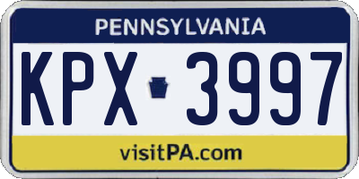 PA license plate KPX3997