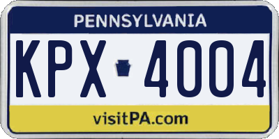 PA license plate KPX4004