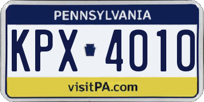 PA license plate KPX4010