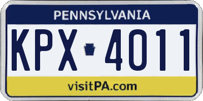 PA license plate KPX4011