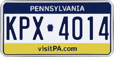 PA license plate KPX4014