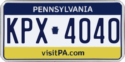PA license plate KPX4040