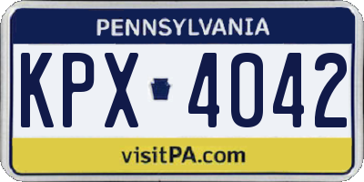 PA license plate KPX4042