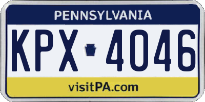 PA license plate KPX4046