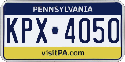 PA license plate KPX4050
