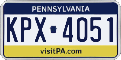 PA license plate KPX4051