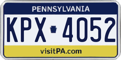 PA license plate KPX4052