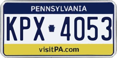 PA license plate KPX4053