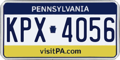 PA license plate KPX4056