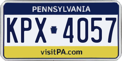 PA license plate KPX4057
