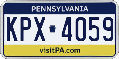 PA license plate KPX4059