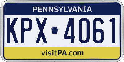PA license plate KPX4061